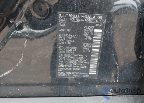 2015 Nissan Rogue Sv z USA, uszkodzony, nr VIN KNMAT2MV8FP500629